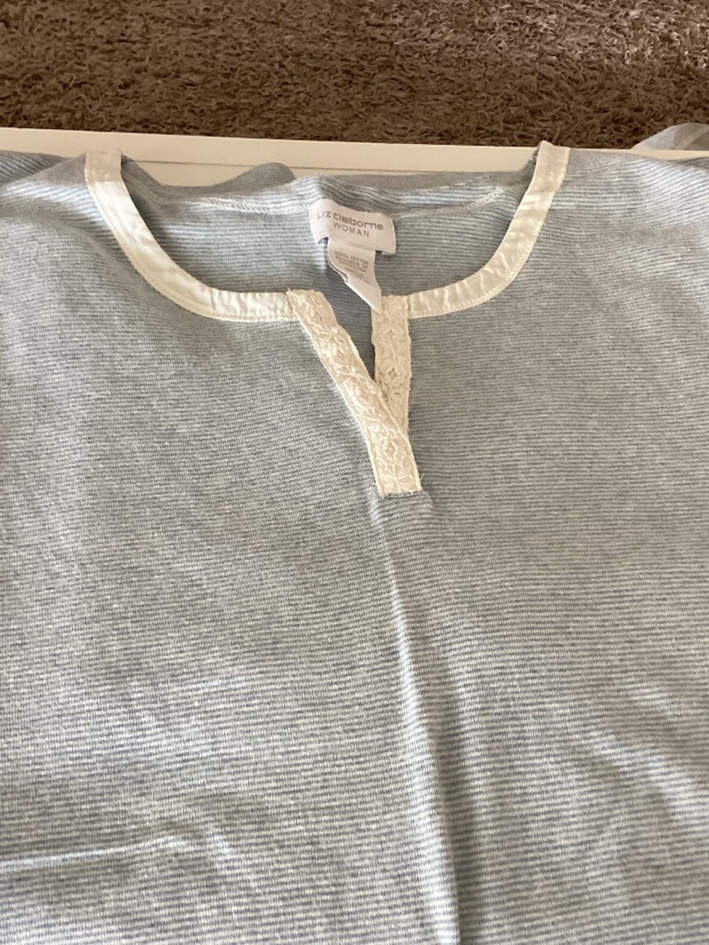 Ladies Liz Claiborne Cotton Long Sleeve Nightgown - Picture 1 of 4